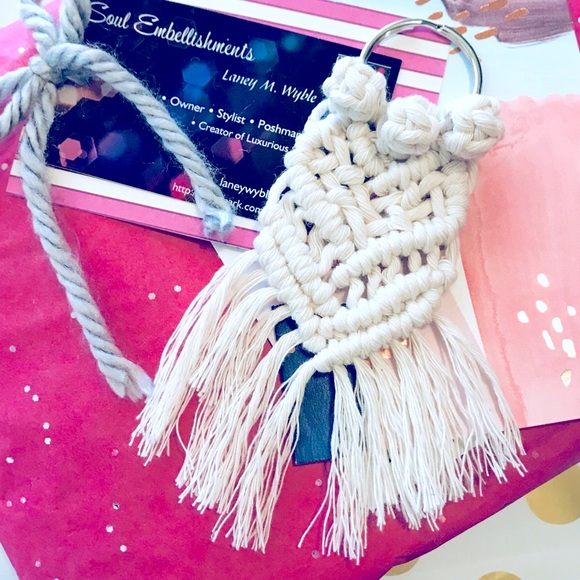 Uniquely Hand Crafted MaCrAmÈ Keychain Purse Charm~BÖhÖ Fashion Accessory L♥️VE! - Picture 3 of 16